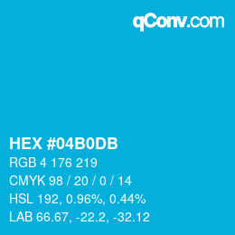 Color code: HEX #04B0DB | qconv.com
