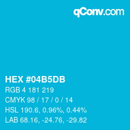 Color code: HEX #04B5DB | qconv.com