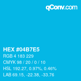 Color code: HEX #04B7E5 | qconv.com