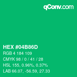 Color code: HEX #04B86D | qconv.com