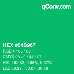 Color code: HEX #04B967 | qconv.com
