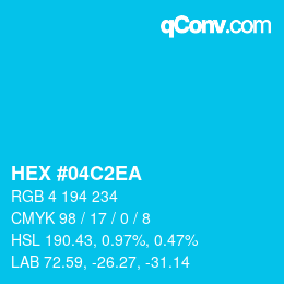Color code: HEX #04C2EA | qconv.com