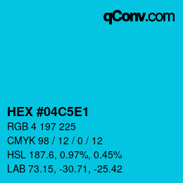 Color code: HEX #04C5E1 | qconv.com