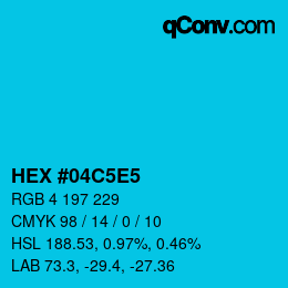 Color code: HEX #04C5E5 | qconv.com