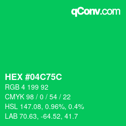 Color code: HEX #04C75C | qconv.com