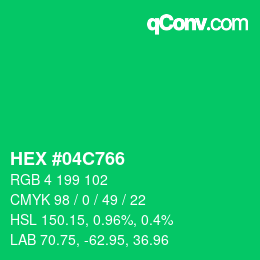 Color code: HEX #04C766 | qconv.com