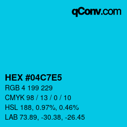 カラーコード: HEX #04C7E5 | qconv.com