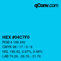 Color code: HEX #04C7F0 | qconv.com