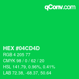 颜色代码: HEX #04CD4D | qconv.com