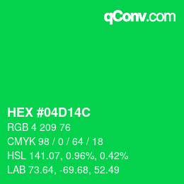 Color code: HEX #04D14C | qconv.com