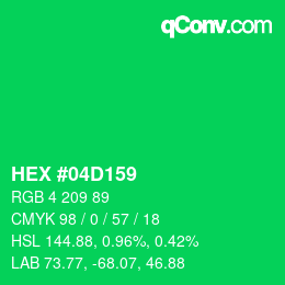 Color code: HEX #04D159 | qconv.com