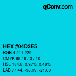 Color code: HEX #04D3E5 | qconv.com