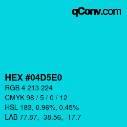 Color code: HEX #04D5E0 | qconv.com