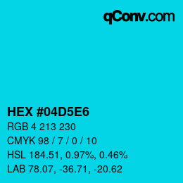 Color code: HEX #04D5E6 | qconv.com