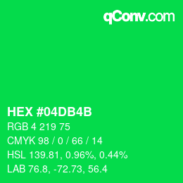 カラーコード: HEX #04DB4B | qconv.com