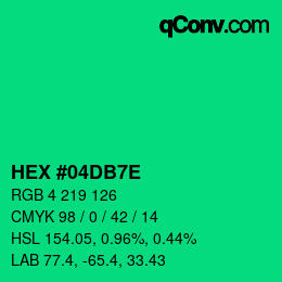 Código de color: HEX #04DB7E | qconv.com