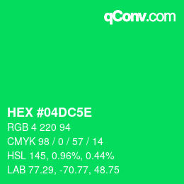 Código de color: HEX #04DC5E | qconv.com