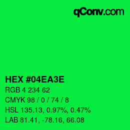 Color code: HEX #04EA3E | qconv.com