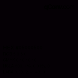 颜色代码: HEX #05000500 | qconv.com