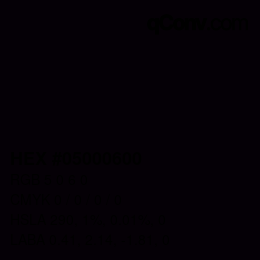 颜色代码: HEX #05000600 | qconv.com