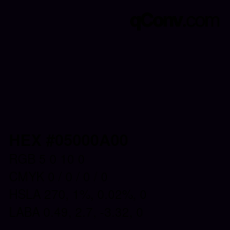 Color code: HEX #05000A00 | qconv.com