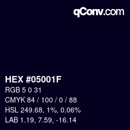 Código de color: HEX #05001F | qconv.com