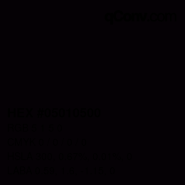 Color code: HEX #05010500 | qconv.com