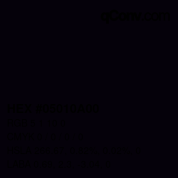 颜色代码: HEX #05010A00 | qconv.com