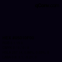 Color code: HEX #05010F00 | qconv.com