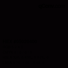 Color code: HEX #05020400 | qconv.com
