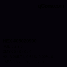 Color code: HEX #05020900 | qconv.com