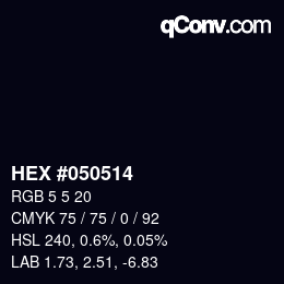 Color code: HEX #050514 | qconv.com