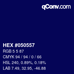 Color code: HEX #050557 | qconv.com