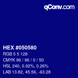 Color code: HEX #050580 | qconv.com