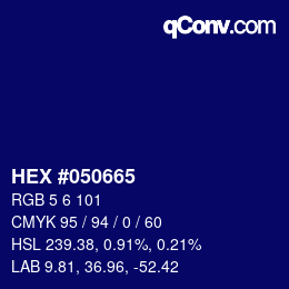 Color code: HEX #050665 | qconv.com