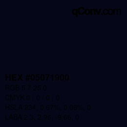 Color code: HEX #05071900 | qconv.com