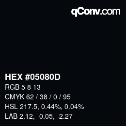 Color code: HEX #05080D | qconv.com