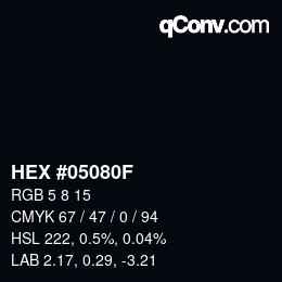 Color code: HEX #05080F | qconv.com