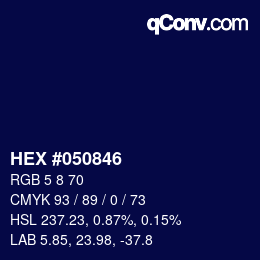 カラーコード: HEX #050846 | qconv.com