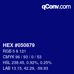 カラーコード: HEX #050879 | qconv.com