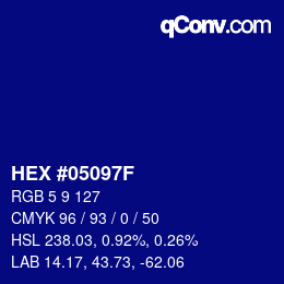 カラーコード: HEX #05097F | qconv.com