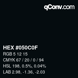 Color code: HEX #050C0F | qconv.com