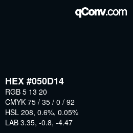 Color code: HEX #050D14 | qconv.com