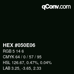 Color code: HEX #050E06 | qconv.com