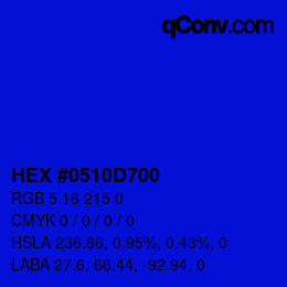 Color code: HEX #0510D700 | qconv.com