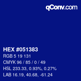 カラーコード: HEX #051383 | qconv.com