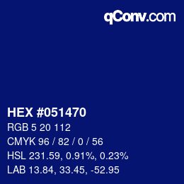 Color code: HEX #051470 | qconv.com