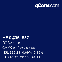 Color code: HEX #051557 | qconv.com