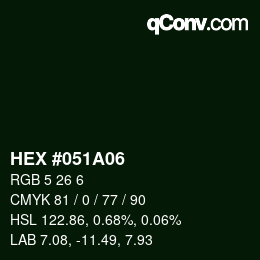 Color code: HEX #051A06 | qconv.com