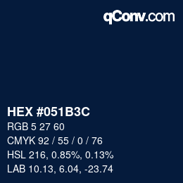 颜色代码: HEX #051B3C | qconv.com